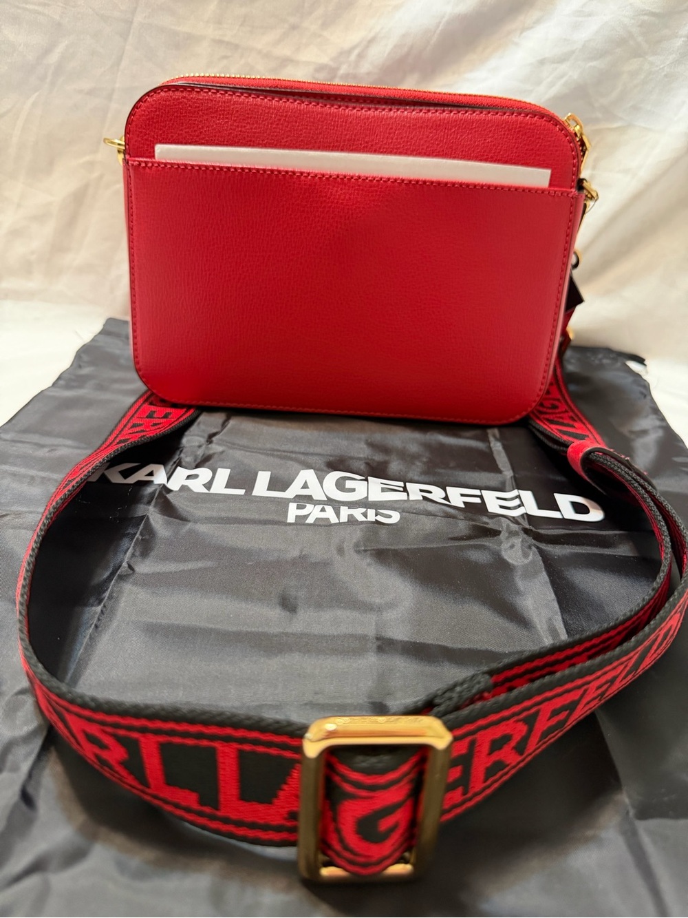 Karl Lagerfeld Red Crossbody Bag MSRP $228 - Picture 4 of 7